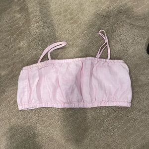 Wilfred baby pink summer crop top